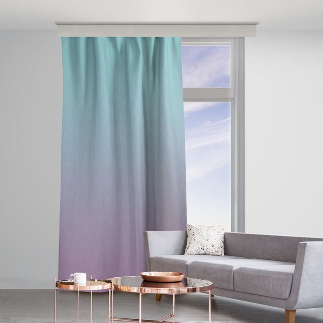 Vorhang modern Mint-Violett Farbverlauf