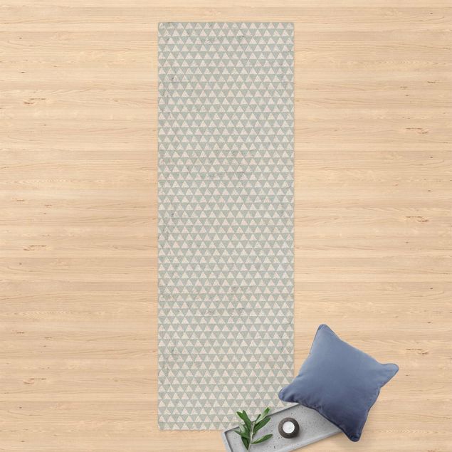 Wanddeko Schlafzimmer Mintblaue Dreiecke mit Schraffur