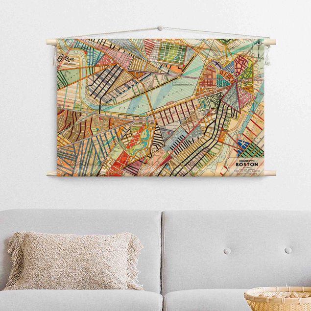 Wanddeko Flur Moderne Karte von Boston