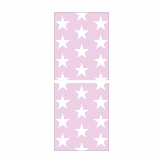 Klebefolie mit Muster Weiße Sterne auf Rosa