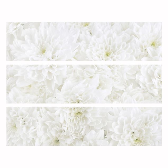 selbstklebende Folie Blumen Dahlien Blumenmeer weiß