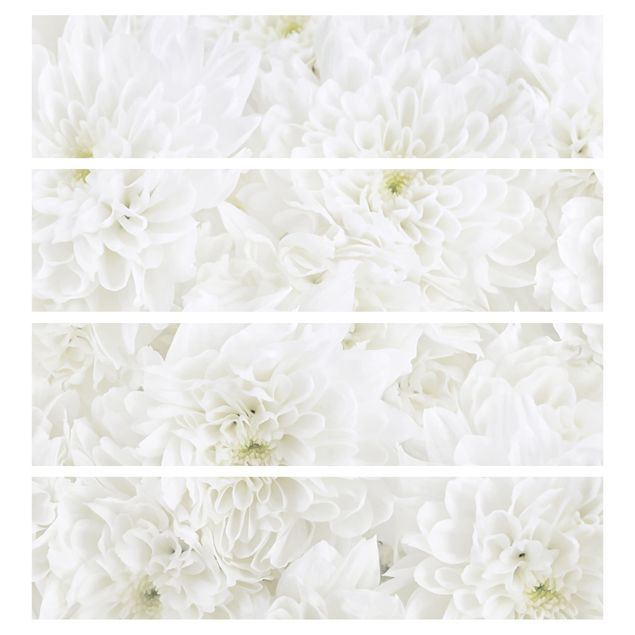 selbstklebende Folie Blumen Dahlien Blumenmeer weiß