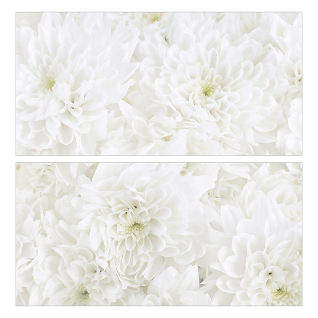 Klebefolie Möbel Dahlien Blumenmeer weiß
