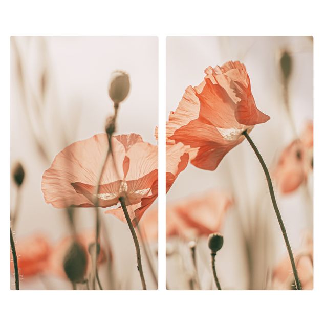 Wanddeko Fotografie Mohnblüten im Sommerwind