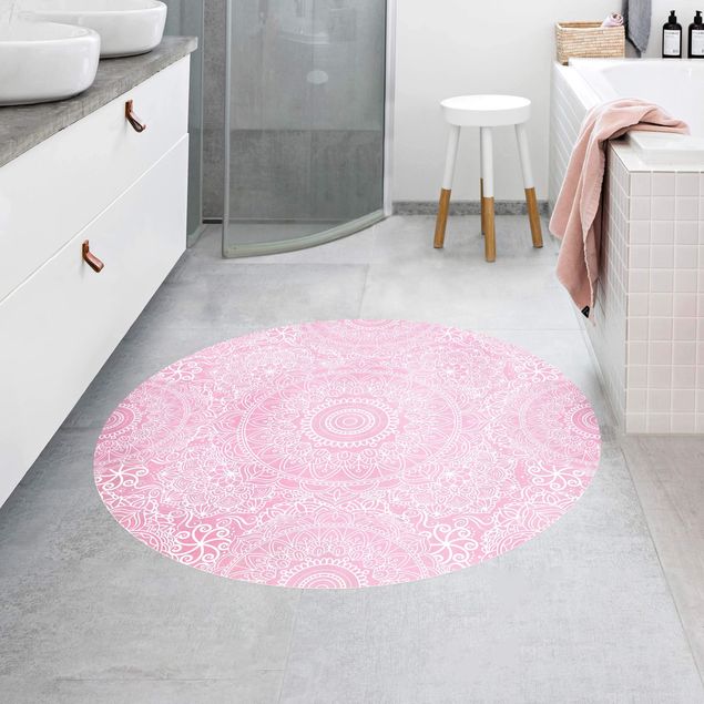 Wanddeko Gäste WC Muster Mandala Rosa