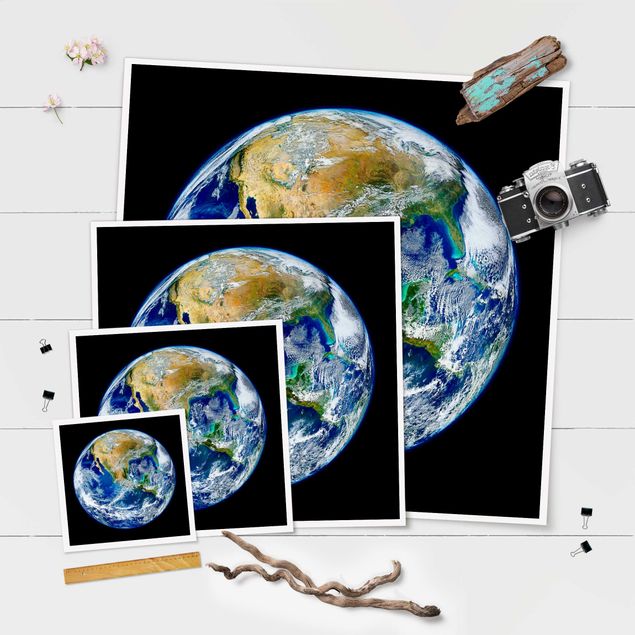Wanddeko über Bett NASA Fotografie Unsere Erde