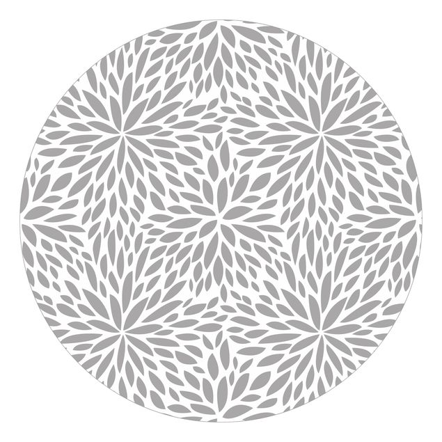 Wanddeko grau Natürliches Muster Blumen in Grau