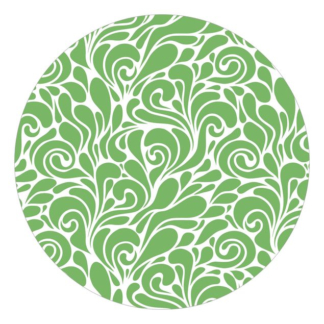 Wanddeko Esszimmer Natürliches Muster mit Kringeln vor Grün