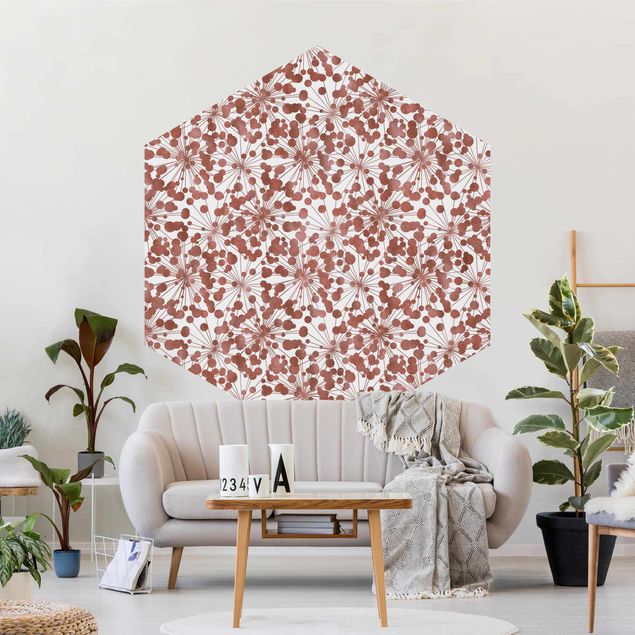 Wanddeko Esszimmer Natürliches Muster Pusteblume mit Punkten Kupfer