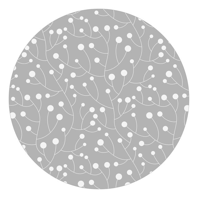 Wanddeko Flur Natürliches Muster Wachstum mit Punkten auf Grau