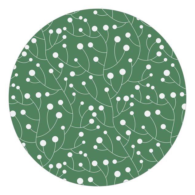Wanddeko Flur Natürliches Muster Wachstum mit Punkten auf Grün