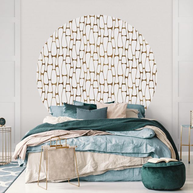 Wanddeko Schlafzimmer Natürliches Muster Zellen Muster in Gold