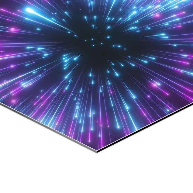 Wanddeko über Bett Neon Feuerwerk