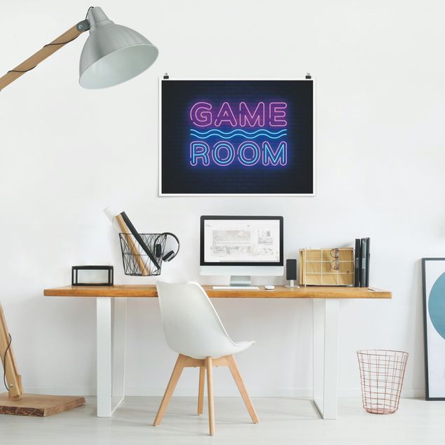 Wanddeko Jugendzimmer Neon Schrift Game Room
