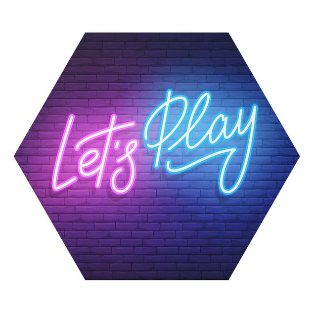 Wanddeko Praxis Neon Schrift Let's Play