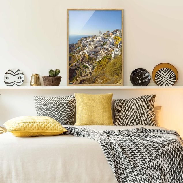 Wanddeko Wohnzimmer Oia auf Santorini