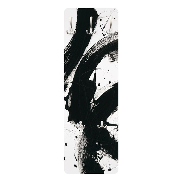 Wanddeko schwarz-weiß Onyx in Bewegung
