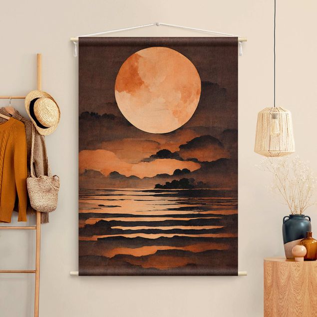 Wanddeko Flur Oranger Mond