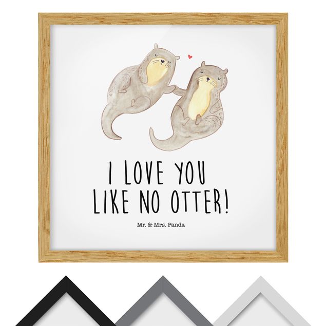 Wanddeko Mädchenzimmer Mr. & Mrs. Panda - Otter - I Love You