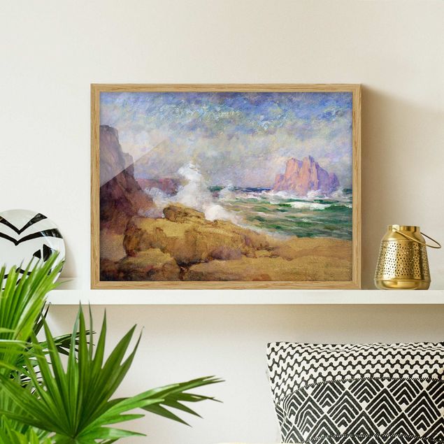 Strandbilder mit Rahmen Ozean an der Bucht Malerei