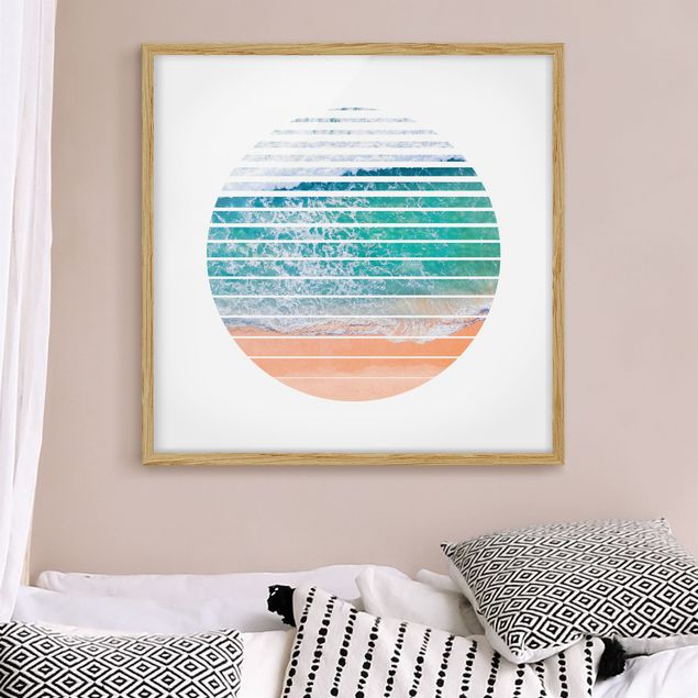 Strandbilder mit Rahmen Ozean im Kreis