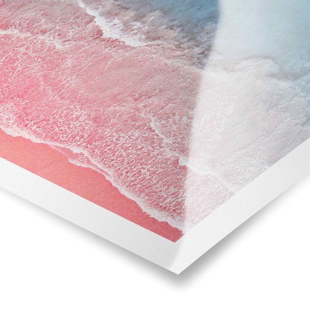 Wanddeko Treppenhaus Ozean in Pink