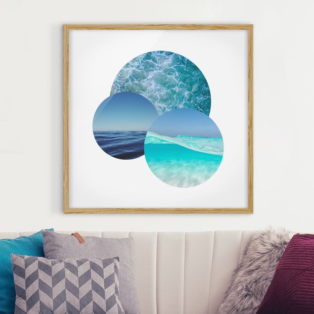 Strandbilder mit Rahmen Ozeane im Kreis