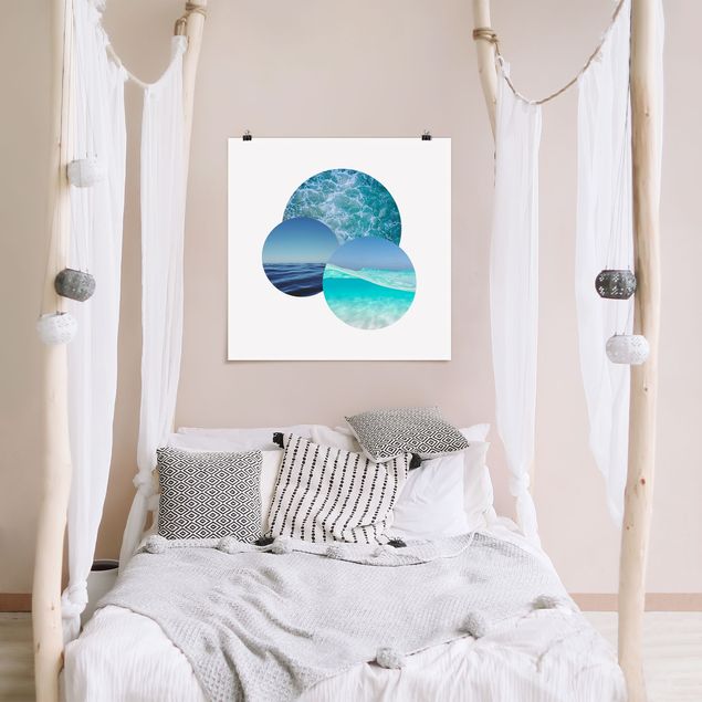 Wanddeko Schlafzimmer Ozeane im Kreis