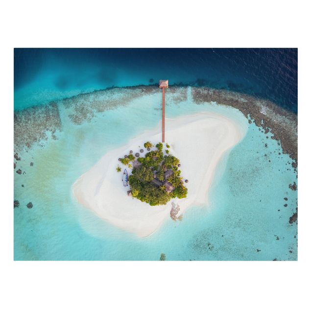 Wanddeko über Sofa Ozeanparadies Malediven