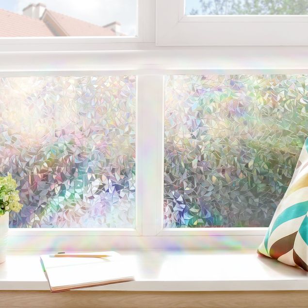 Wanddeko Balkon 3D Regenbogen-Effekt Fensterfolie statisch haftend