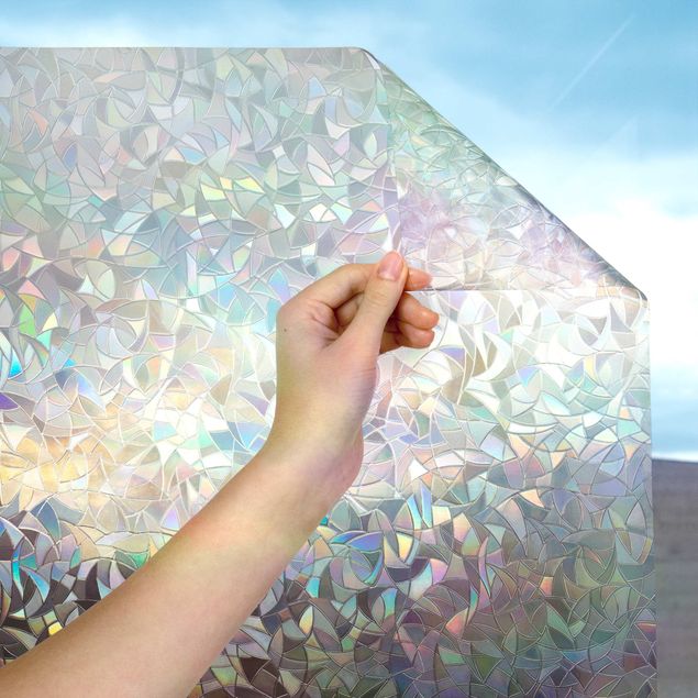 Sichtschutzfolie 3D Regenbogen-Effekt Fensterfolie statisch haftend