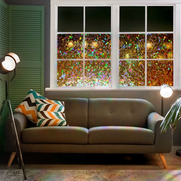 Wanddeko draußen 3D Regenbogen-Effekt Fensterfolie statisch haftend