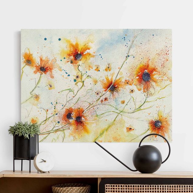 Wandbilder Mohnblumen Painted Flowers