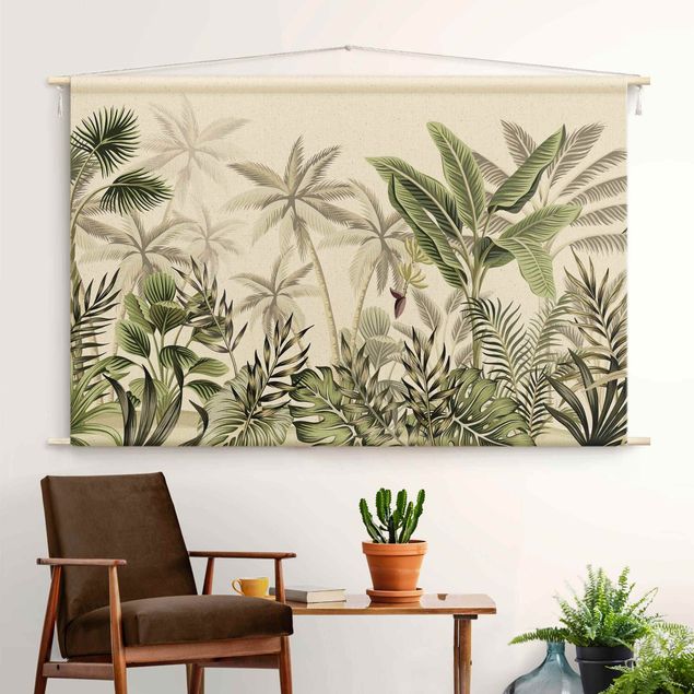 Wanddeko Wohnzimmer Palmen im Dschungel