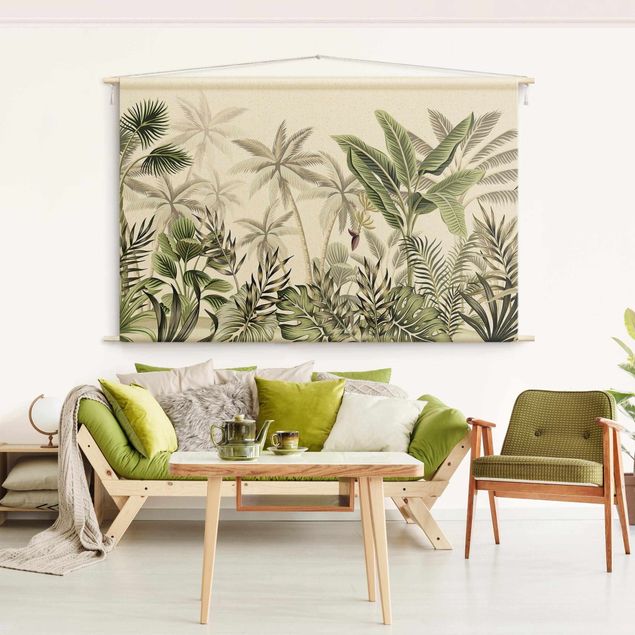 Wanddeko Schlafzimmer Palmen im Dschungel