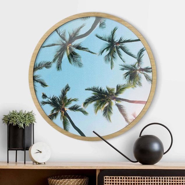 Strandbilder mit Rahmen Palmengiganten im Himmel