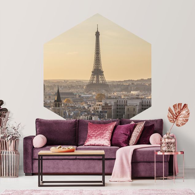 Wanddeko Wohnzimmer Paris im Morgengrauen