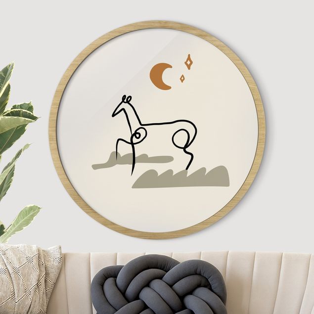 Wanddeko beige Picasso Interpretation - Das Pferd