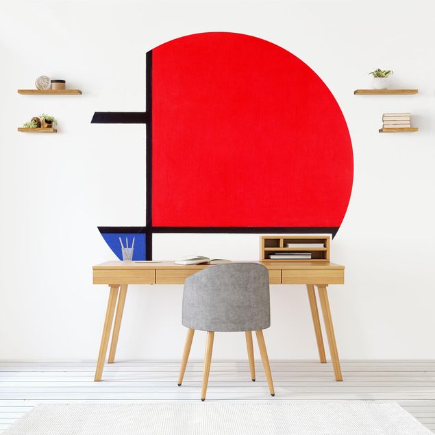 Wanddeko bunt Piet Mondrian - Komposition Rot Blau Gelb