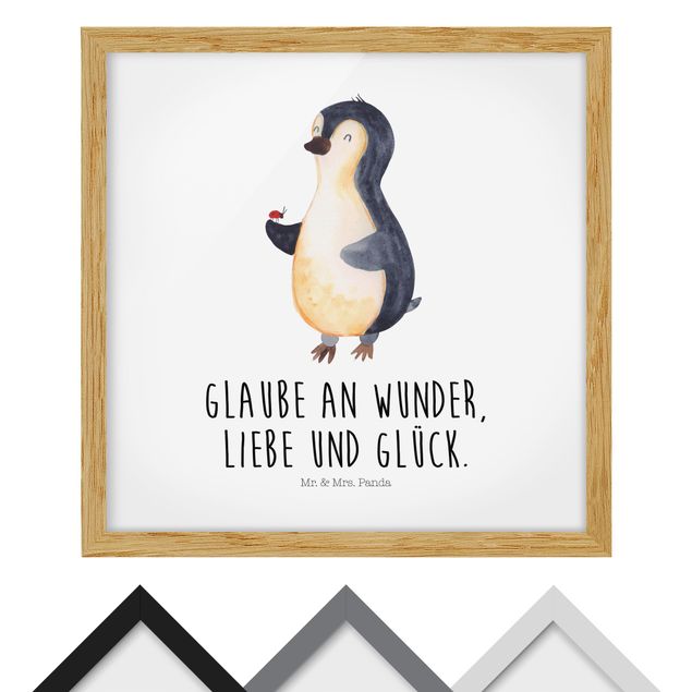 Wanddeko Jungenzimmer Mr. & Mrs. Panda - Pinguin - Wunder und Glück