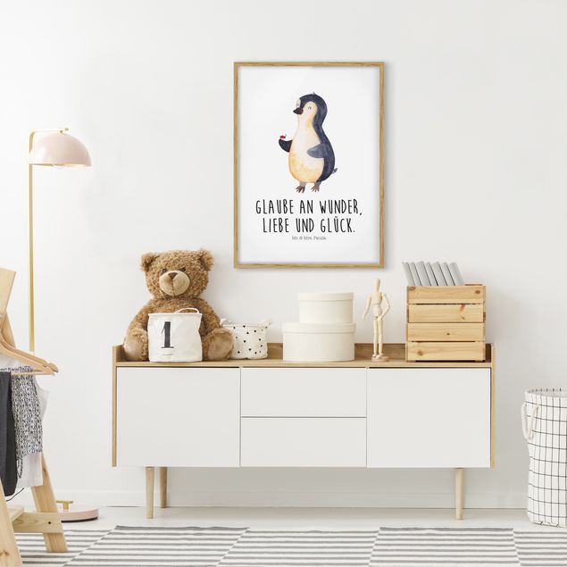 Wanddeko Wohnzimmer Mr. & Mrs. Panda - Pinguin - Wunder und Glück