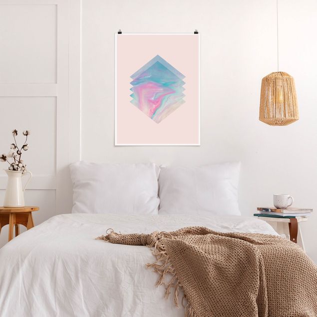 Wanddeko Schlafzimmer Pinkes Wasser Marmor