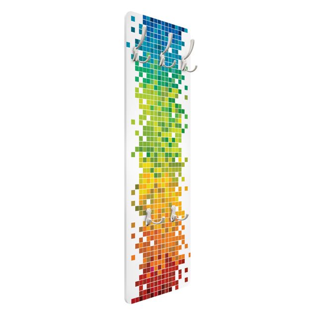 Wanddeko Esszimmer Pixel-Regenbogen
