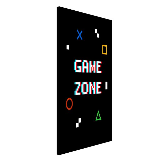 Wanddeko bunt Pixel Spruch Game Zone