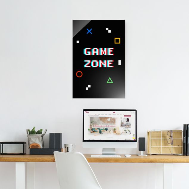 Wanddeko Jugendzimmer Pixel Spruch Game Zone