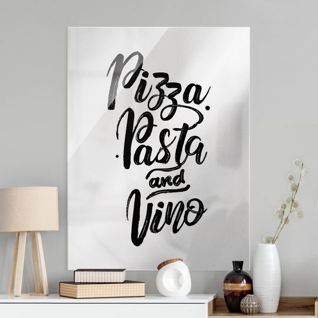 Wanddeko Esszimmer Pizza Pasta und Vino