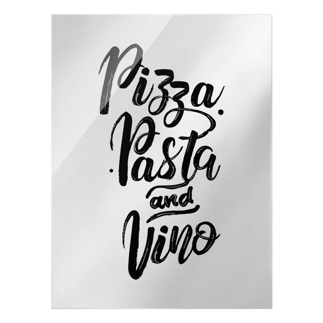 Wanddeko Kulinarisch Pizza Pasta und Vino