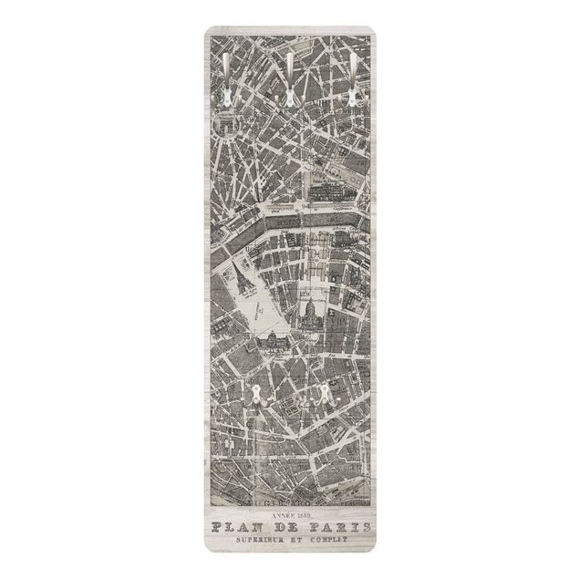 Wanddeko Treppenhaus Plan von Paris