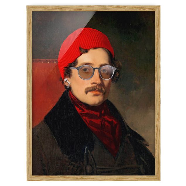 Wanddeko rot Portrait eines Hipsters