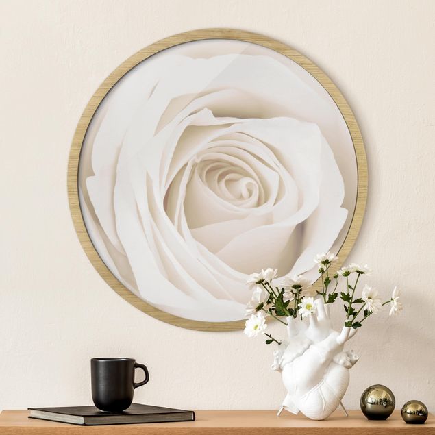 Wanddeko beige Pretty White Rose